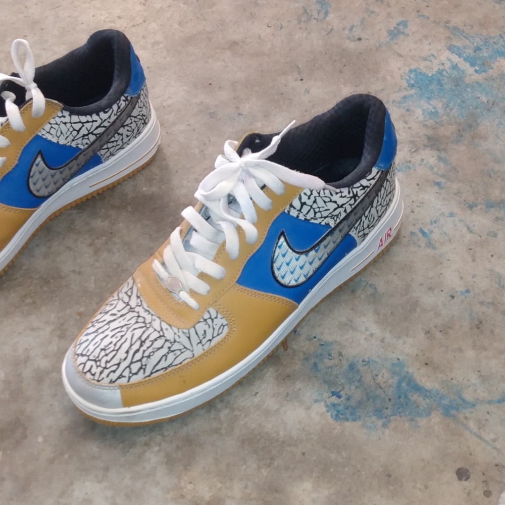 Air force one custom shoes white and blue